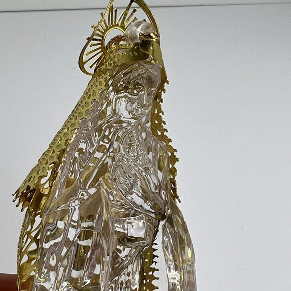 Virgin Mother Mary Christmas Ornament Clear Acrylic 4" Religious Holiday Vintage - Picture 6 of 12